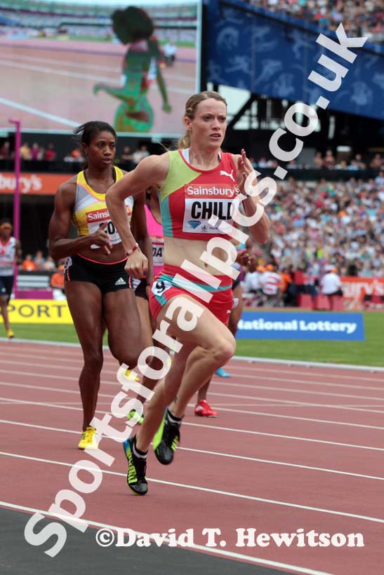 Eilidh Child  taking part in the 400 metres,  2013 IAAF Diamond League, Sainsbury's Anniversary Games, Queen Elizabeth Olympic Park, London.